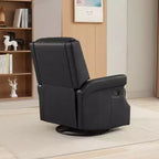 Hyleory Fauteuil à bascule inclinable pivotant 33.03'', en cuir, avec repose-pieds, pour salon, chambre à coucher, dossier haut ergonomique