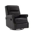 Hyleory Fauteuil à bascule inclinable pivotant 33.03'', en cuir, avec repose-pieds, pour salon, chambre à coucher, dossier haut ergonomique
