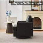 Fauteuil pivotant Hyleory Swivel Barrel, fauteuils d'appoint modernes en cuir de 31,9 po de largeur, fauteuils club pivotants à 360 degrés pour salon (lot de 2)