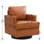 Fauteuil pivotant Hyleory Swivel Barrel, fauteuils d'appoint modernes en cuir de 31,9 po de largeur, fauteuils club pivotants à 360 degrés pour salon (lot de 2)