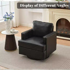 Fauteuil pivotant Hyleory Swivel Barrel, fauteuils d'appoint modernes en cuir de 31,9 po de largeur, fauteuils club pivotants à 360 degrés pour salon (lot de 2)