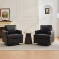 Fauteuil pivotant Hyleory Swivel Barrel, fauteuils d'appoint modernes en cuir de 31,9 po de largeur, fauteuils club pivotants à 360 degrés pour salon (lot de 2)
