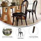 Chaise de salle à manger Merrick Lane en bois massif style Thonet, empilable, avec finition élégante