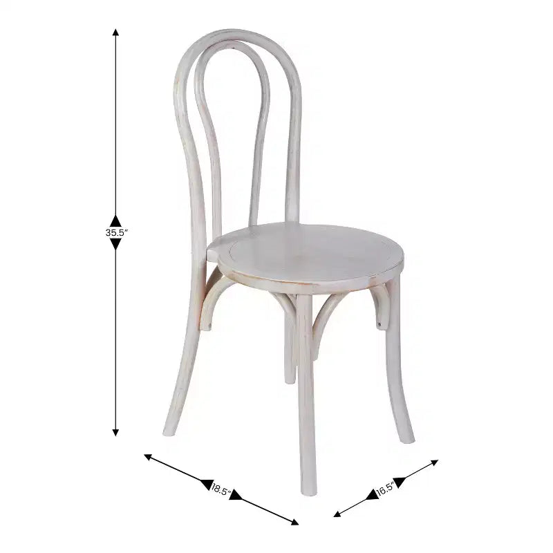 Chaise de salle à manger Merrick Lane en bois massif style Thonet, empilable, avec finition élégante