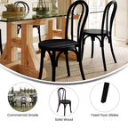 Chaise de salle à manger Merrick Lane en bois massif style Thonet, empilable, avec finition élégante