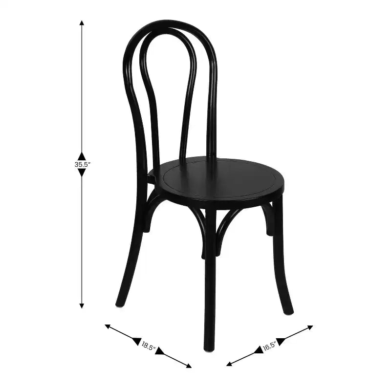 Chaise de salle à manger Merrick Lane en bois massif style Thonet, empilable, avec finition élégante