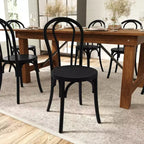 Chaise de salle à manger Merrick Lane en bois massif style Thonet, empilable, avec finition élégante