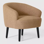 WestinTrends Alexandria Fauteuil d'appoint rembourré en fausse fourrure à dossier incurvé de style Mid-Century Moderne, 73,7 cm de large