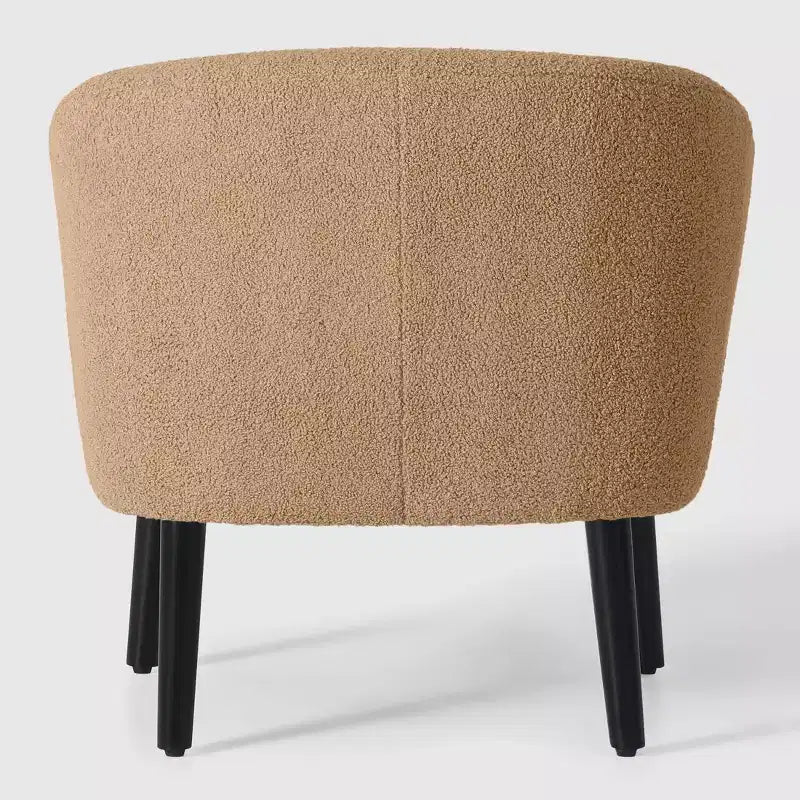 WestinTrends Alexandria Fauteuil d'appoint rembourré en fausse fourrure à dossier incurvé de style Mid-Century Moderne, 73,7 cm de large