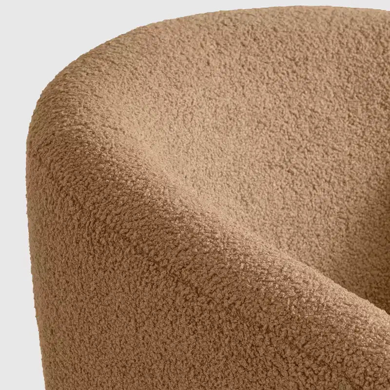 WestinTrends Alexandria Fauteuil d'appoint rembourré en fausse fourrure à dossier incurvé de style Mid-Century Moderne, 73,7 cm de large