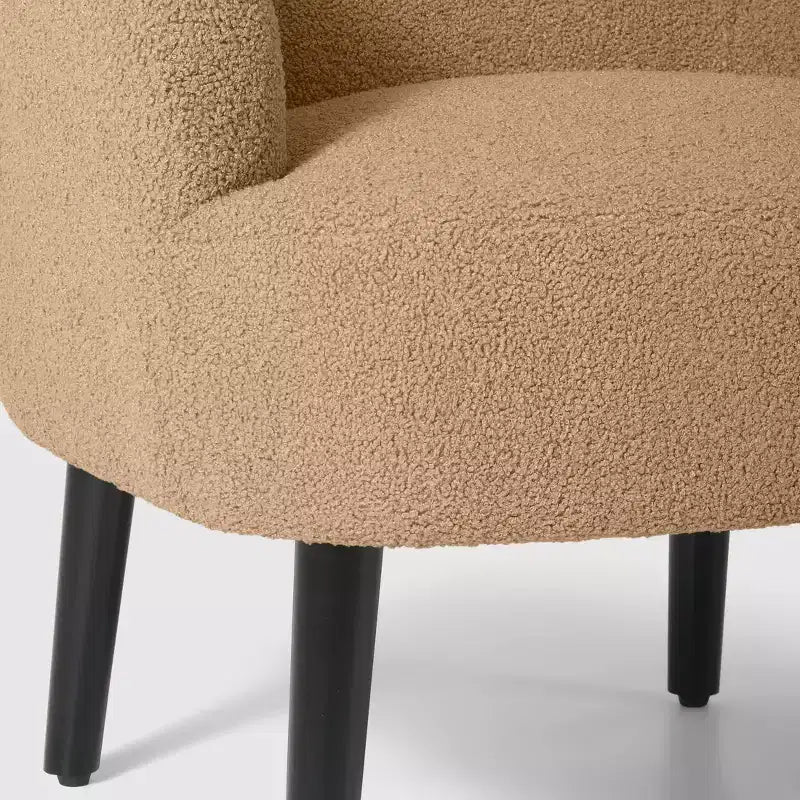 WestinTrends Alexandria Fauteuil d'appoint rembourré en fausse fourrure à dossier incurvé de style Mid-Century Moderne, 73,7 cm de large