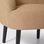 WestinTrends Alexandria Fauteuil d'appoint rembourré en fausse fourrure à dossier incurvé de style Mid-Century Moderne, 73,7 cm de large