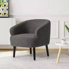 WestinTrends Alexandria Fauteuil d'appoint rembourré en fausse fourrure à dossier incurvé de style Mid-Century Moderne, 73,7 cm de large