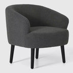 WestinTrends Alexandria Fauteuil d'appoint rembourré en fausse fourrure à dossier incurvé de style Mid-Century Moderne, 73,7 cm de large
