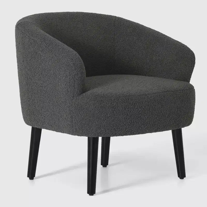 WestinTrends Alexandria Fauteuil d'appoint rembourré en fausse fourrure à dossier incurvé de style Mid-Century Moderne, 73,7 cm de large