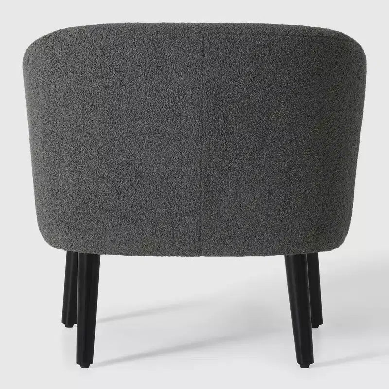 WestinTrends Alexandria Fauteuil d'appoint rembourré en fausse fourrure à dossier incurvé de style Mid-Century Moderne, 73,7 cm de large