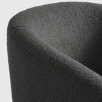 WestinTrends Alexandria Fauteuil d'appoint rembourré en fausse fourrure à dossier incurvé de style Mid-Century Moderne, 73,7 cm de large
