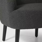 WestinTrends Alexandria Fauteuil d'appoint rembourré en fausse fourrure à dossier incurvé de style Mid-Century Moderne, 73,7 cm de large