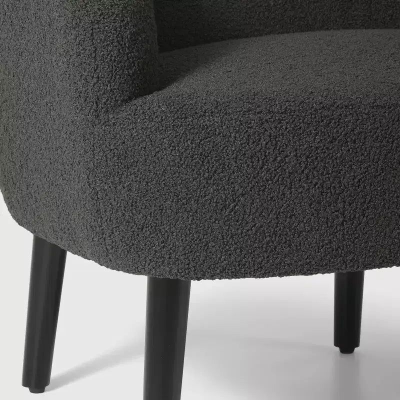 WestinTrends Alexandria Fauteuil d'appoint rembourré en fausse fourrure à dossier incurvé de style Mid-Century Moderne, 73,7 cm de large