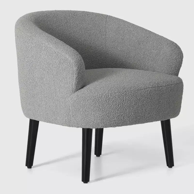 WestinTrends Alexandria Fauteuil d'appoint rembourré en fausse fourrure à dossier incurvé de style Mid-Century Moderne, 73,7 cm de large