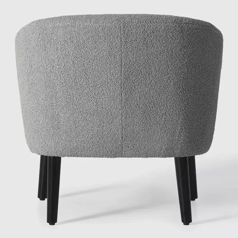 WestinTrends Alexandria Fauteuil d'appoint rembourré en fausse fourrure à dossier incurvé de style Mid-Century Moderne, 73,7 cm de large