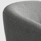 WestinTrends Alexandria Fauteuil d'appoint rembourré en fausse fourrure à dossier incurvé de style Mid-Century Moderne, 73,7 cm de large