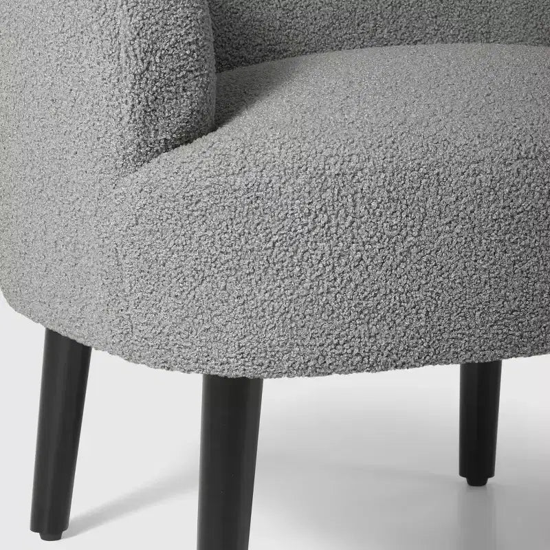 WestinTrends Alexandria Fauteuil d'appoint rembourré en fausse fourrure à dossier incurvé de style Mid-Century Moderne, 73,7 cm de large