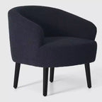 WestinTrends Alexandria Fauteuil d'appoint rembourré en fausse fourrure à dossier incurvé de style Mid-Century Moderne, 73,7 cm de large