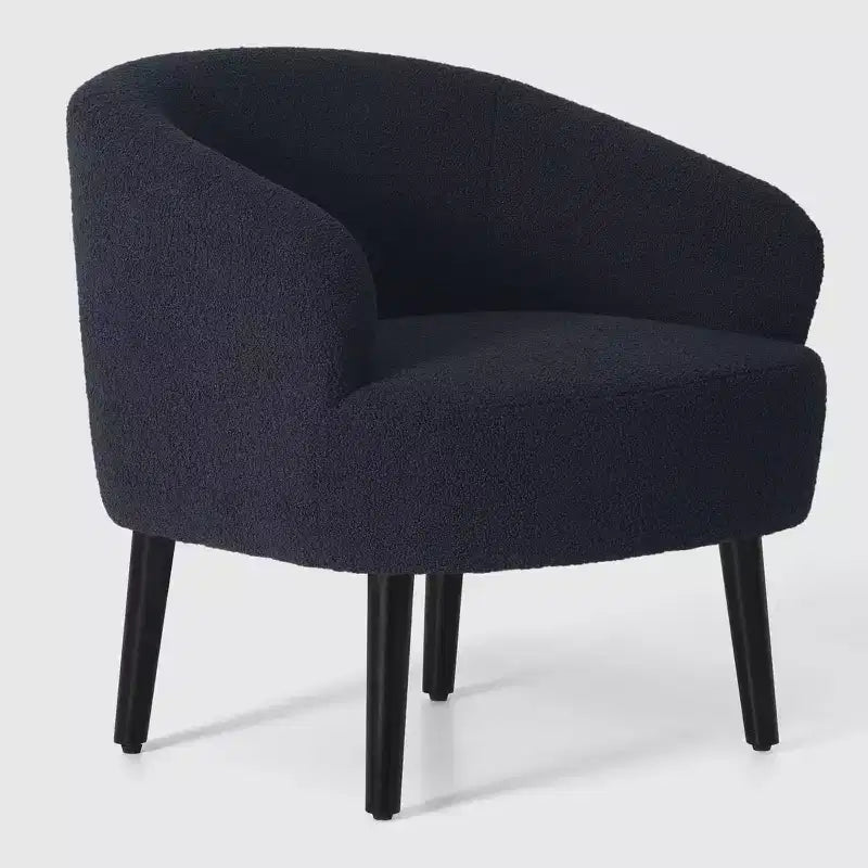 WestinTrends Alexandria Fauteuil d'appoint rembourré en fausse fourrure à dossier incurvé de style Mid-Century Moderne, 73,7 cm de large