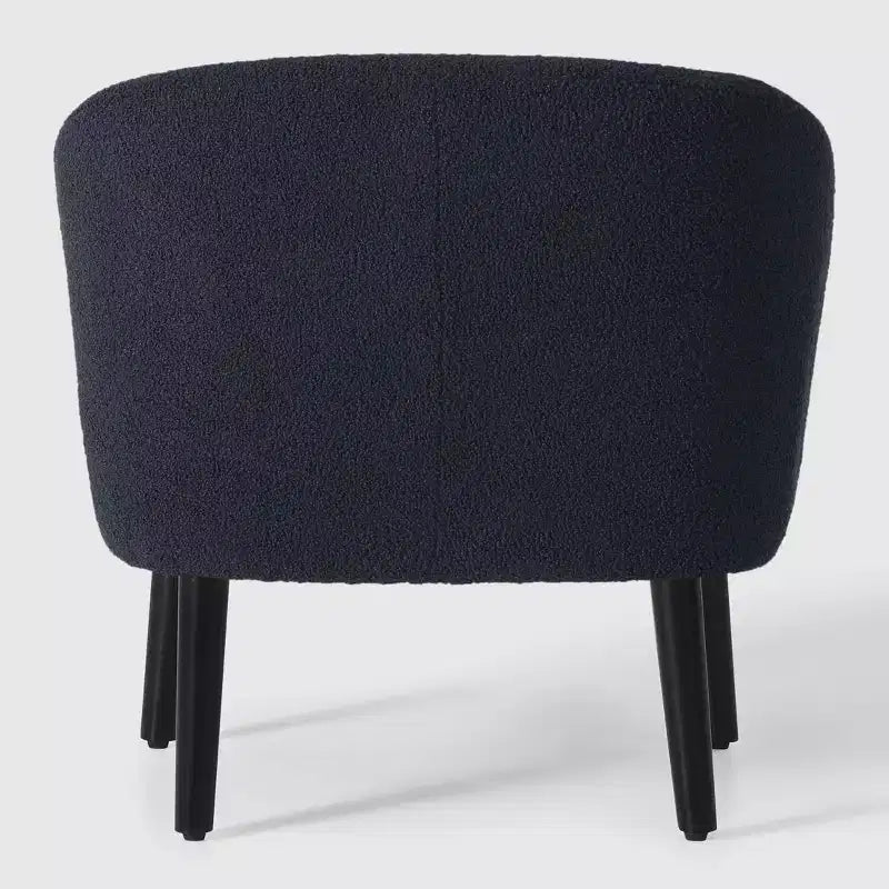 WestinTrends Alexandria Fauteuil d'appoint rembourré en fausse fourrure à dossier incurvé de style Mid-Century Moderne, 73,7 cm de large