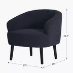 WestinTrends Alexandria Fauteuil d'appoint rembourré en fausse fourrure à dossier incurvé de style Mid-Century Moderne, 73,7 cm de large