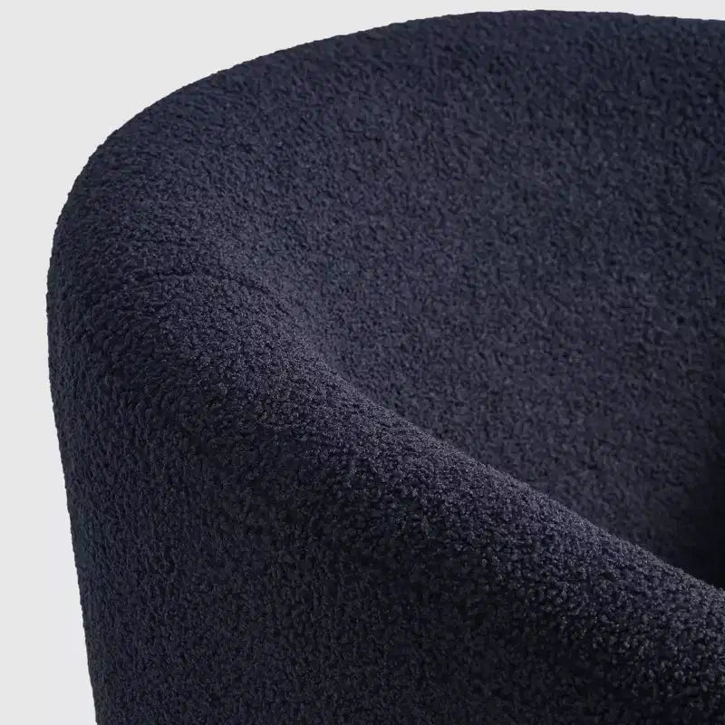 WestinTrends Alexandria Fauteuil d'appoint rembourré en fausse fourrure à dossier incurvé de style Mid-Century Moderne, 73,7 cm de large