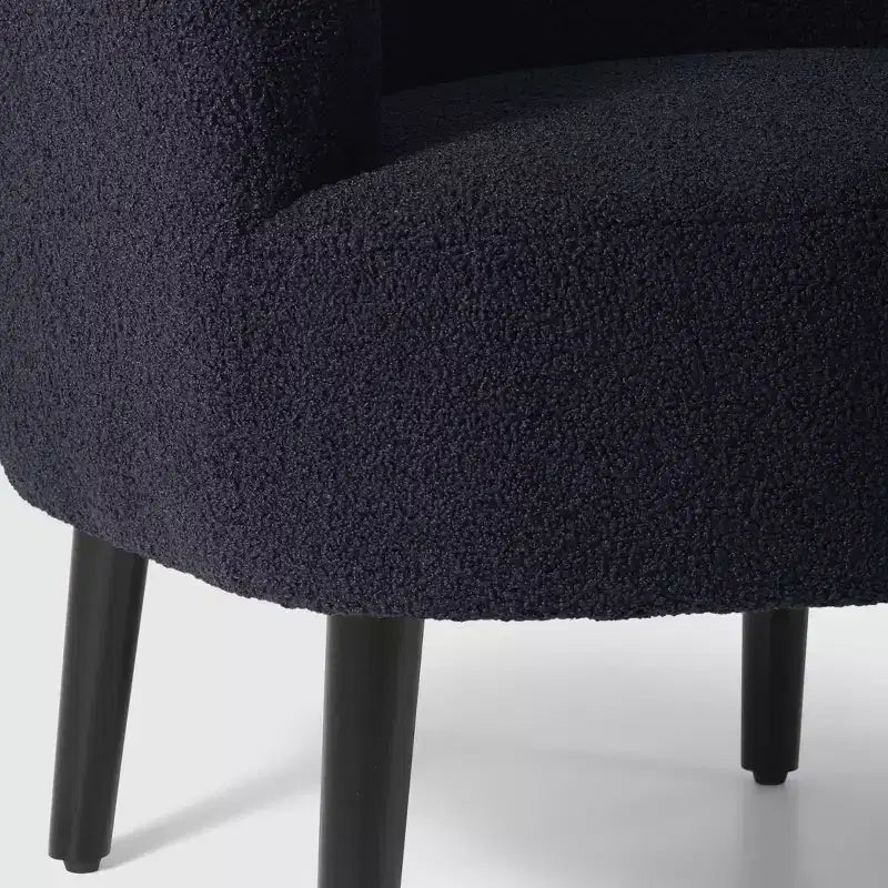WestinTrends Alexandria Fauteuil d'appoint rembourré en fausse fourrure à dossier incurvé de style Mid-Century Moderne, 73,7 cm de large