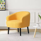 WestinTrends Alexandria Fauteuil d'appoint rembourré en fausse fourrure à dossier incurvé de style Mid-Century Moderne, 73,7 cm de large