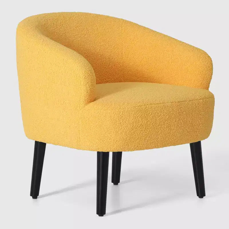 WestinTrends Alexandria Fauteuil d'appoint rembourré en fausse fourrure à dossier incurvé de style Mid-Century Moderne, 73,7 cm de large