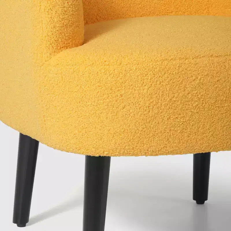 WestinTrends Alexandria Fauteuil d'appoint rembourré en fausse fourrure à dossier incurvé de style Mid-Century Moderne, 73,7 cm de large