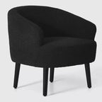 WestinTrends Alexandria Fauteuil d'appoint rembourré en fausse fourrure à dossier incurvé de style Mid-Century Moderne, 73,7 cm de large