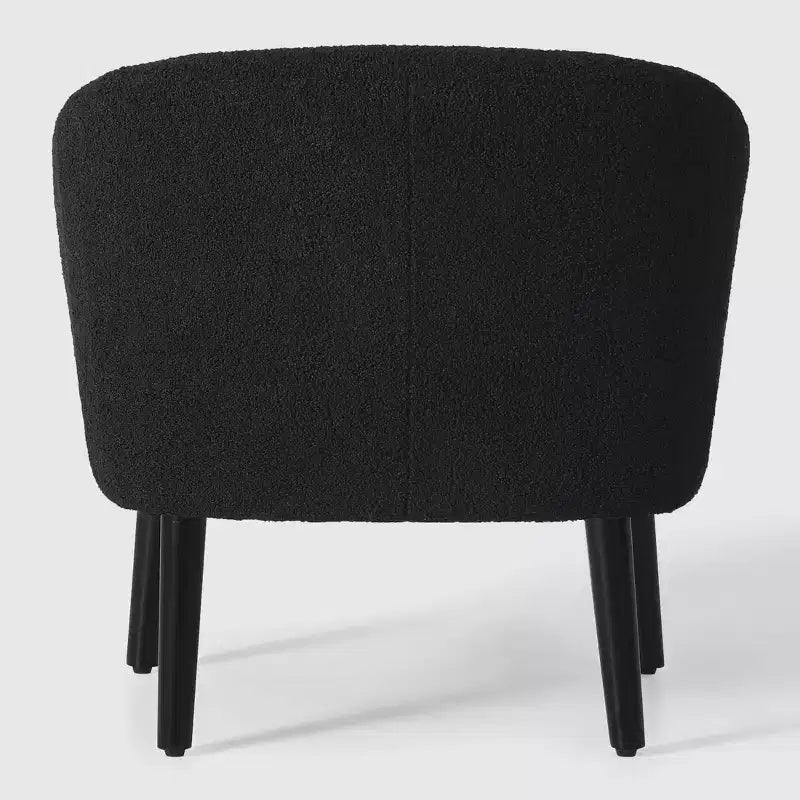 WestinTrends Alexandria Fauteuil d'appoint rembourré en fausse fourrure à dossier incurvé de style Mid-Century Moderne, 73,7 cm de large
