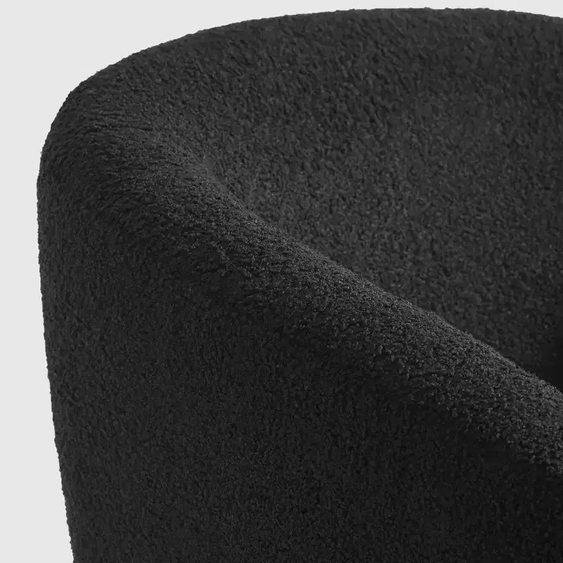 WestinTrends Alexandria Fauteuil d'appoint rembourré en fausse fourrure à dossier incurvé de style Mid-Century Moderne, 73,7 cm de large