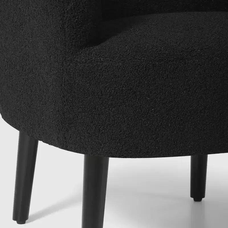 WestinTrends Alexandria Fauteuil d'appoint rembourré en fausse fourrure à dossier incurvé de style Mid-Century Moderne, 73,7 cm de large