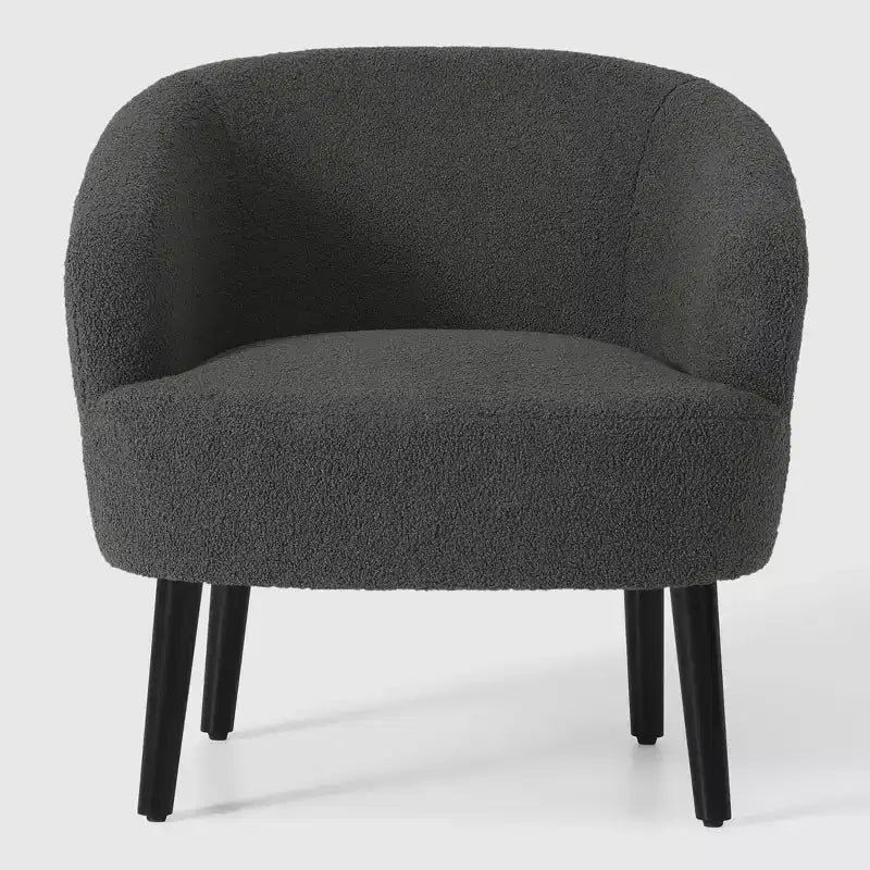 WestinTrends Alexandria Fauteuil d'appoint rembourré en fausse fourrure à dossier incurvé de style Mid-Century Moderne, 73,7 cm de large