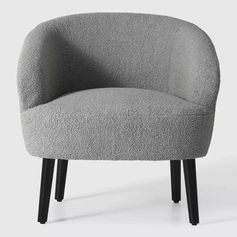 WestinTrends Alexandria Fauteuil d'appoint rembourré en fausse fourrure à dossier incurvé de style Mid-Century Moderne, 73,7 cm de large