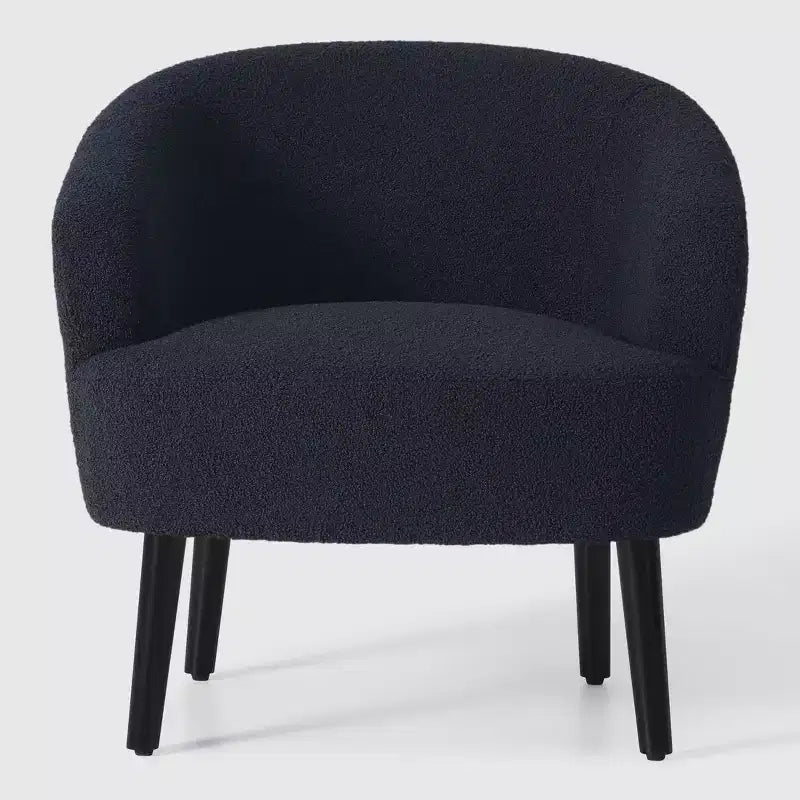 WestinTrends Alexandria Fauteuil d'appoint rembourré en fausse fourrure à dossier incurvé de style Mid-Century Moderne, 73,7 cm de large