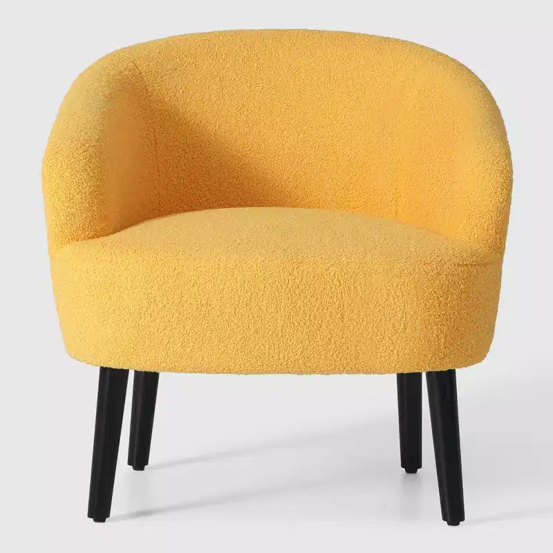 WestinTrends Alexandria Fauteuil d'appoint rembourré en fausse fourrure à dossier incurvé de style Mid-Century Moderne, 73,7 cm de large