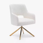 WestinTrends Genevieve Fauteuil d'appoint pivotant en bouclette, style moderne du milieu du siècle (Lot de 4)