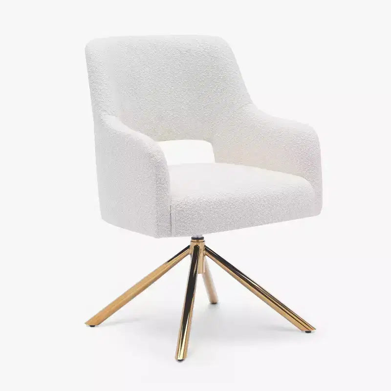 WestinTrends Genevieve Fauteuil d'appoint pivotant en bouclette, style moderne du milieu du siècle (Lot de 4)