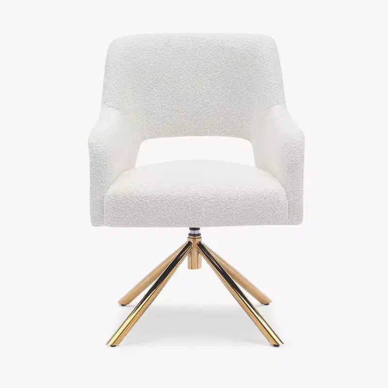 WestinTrends Genevieve Fauteuil d'appoint pivotant en bouclette, style moderne du milieu du siècle (Lot de 4)
