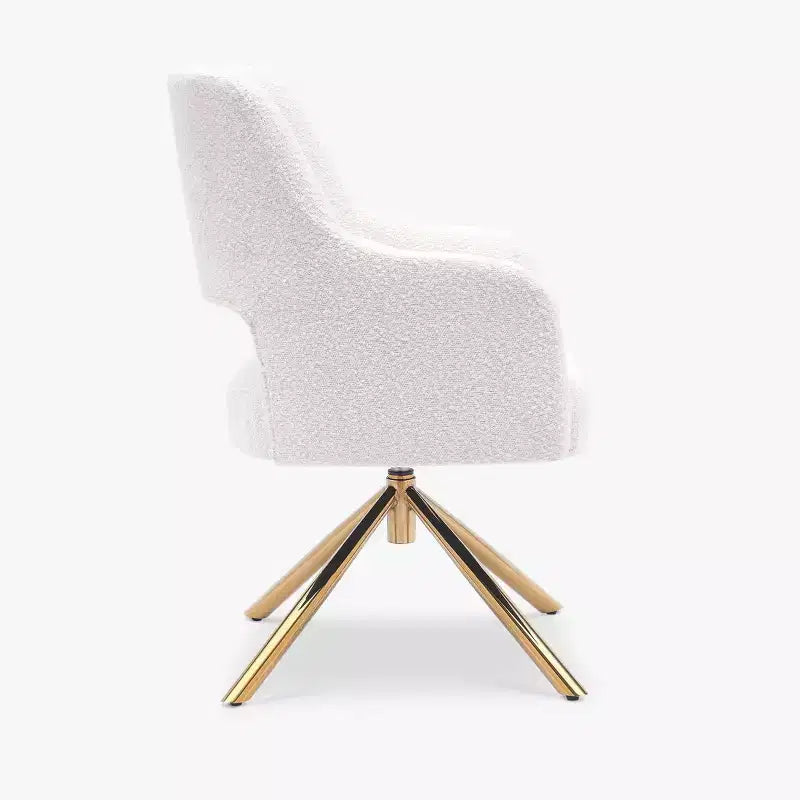 WestinTrends Genevieve Fauteuil d'appoint pivotant en bouclette, style moderne du milieu du siècle (Lot de 4)