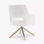 WestinTrends Genevieve Fauteuil d'appoint pivotant en bouclette, style moderne du milieu du siècle (Lot de 4)