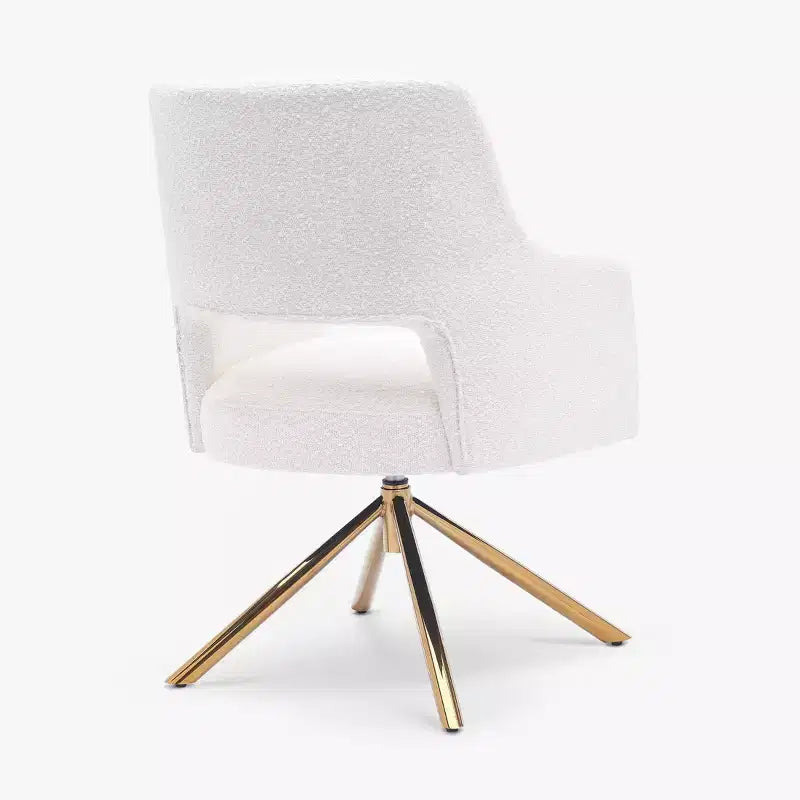 WestinTrends Genevieve Fauteuil d'appoint pivotant en bouclette, style moderne du milieu du siècle (Lot de 4)